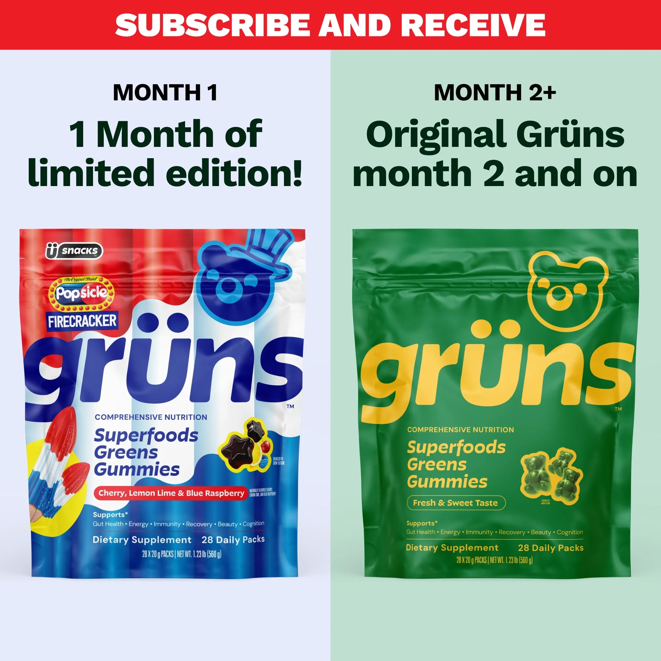 Popsicle® Firecracker Grüns - Routine for Busy Days